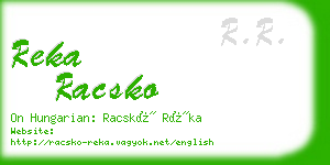 reka racsko business card